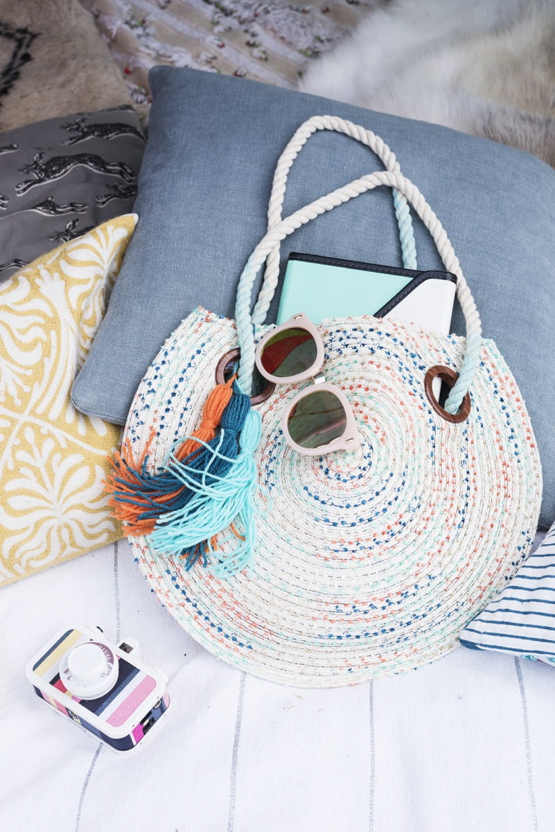 A summery bag; ready for glamping