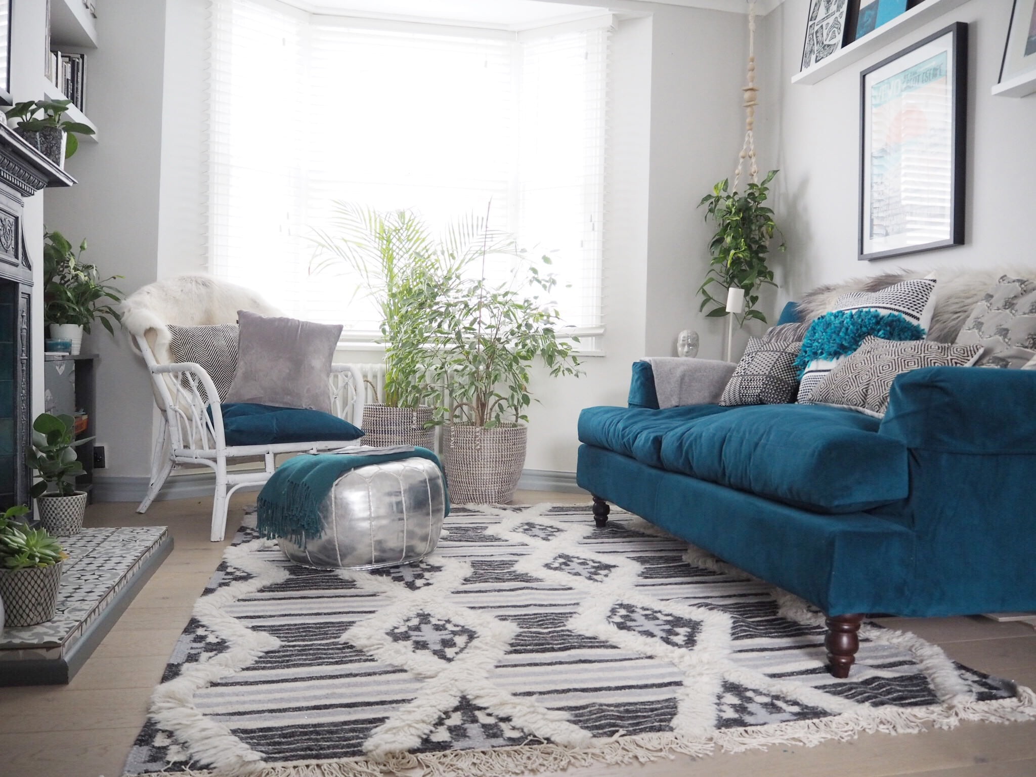 A budget Living Room makeover with lots of before and after shots - with a boho vibes by Maxine Brady from WeLoveHomeBlog