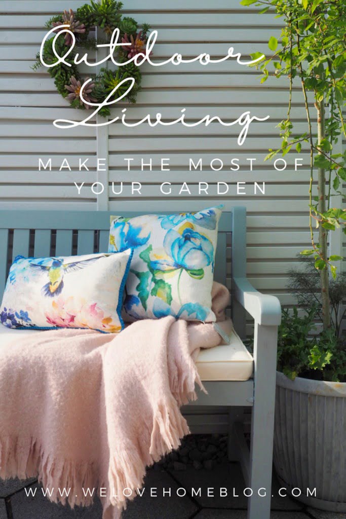 In our traditional wet summers in England, all of us want to enjoy every beam of sunshine.  In this post discover these clever style tips on how to make the most of most out door living -so we can enjoy summer living for longer by Interior Stylist Maxine Brady www.maxinebrady.com www.welovehomeblog.com