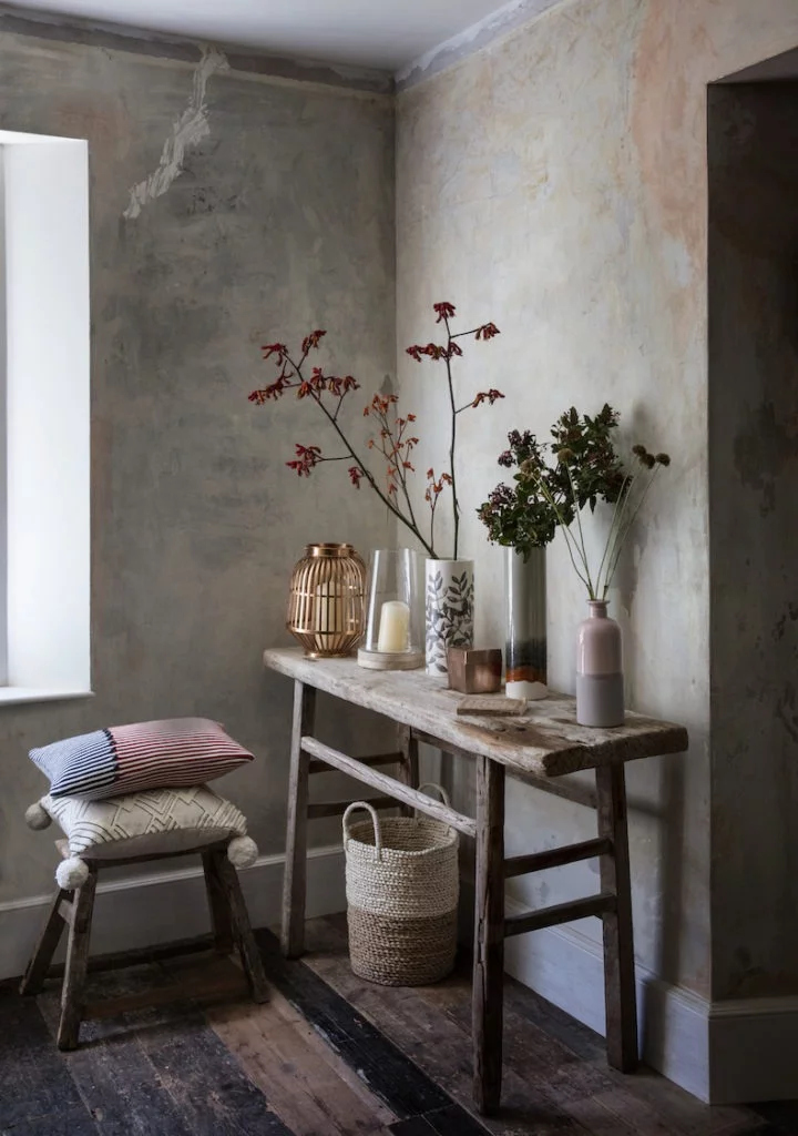 Interior Stylist Maxine Brady showcases the latest trend for interiors - distressed walls. Be inspired by the authentic patina found in plasterwork at home.