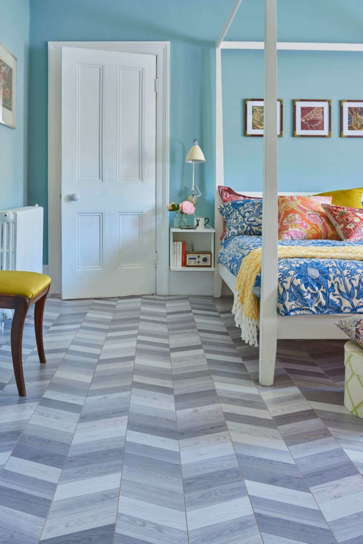 Hottest flooring trend this Spring is to take classic patterns and updated them with modern styling says Interior Stylist Maxine Brady at welovehomeblog.com