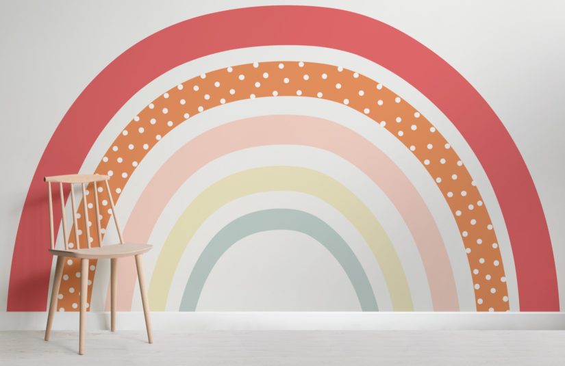 rainbow mural for kid's rooms
and Happy Beds