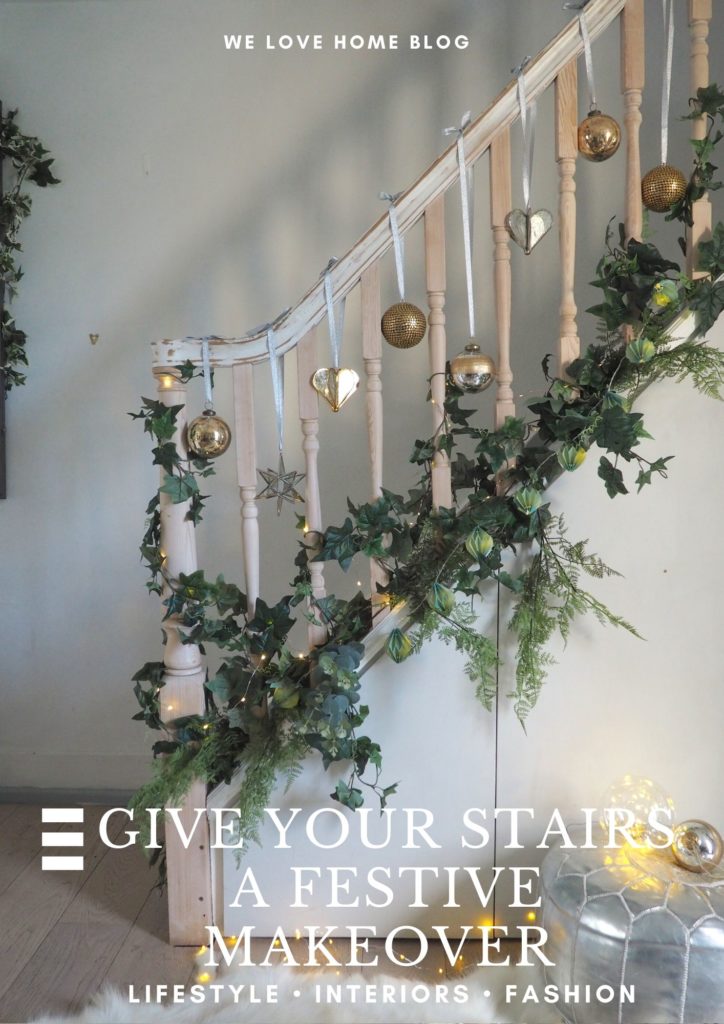 How to give your stairs (and hallway) a festive makeover using beautiful decorations with style tips from award winning interior stylist Maxine Brady