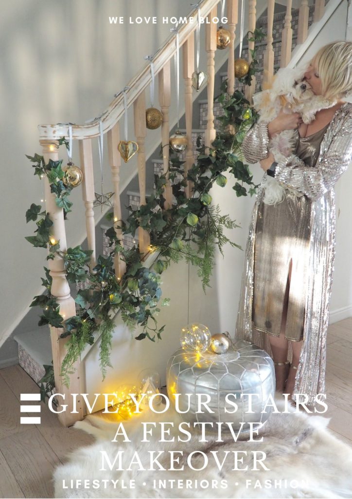 How to give your stairs (and hallway) a festive makeover using beautiful decorations with style tips from award winning interior stylist Maxine Brady