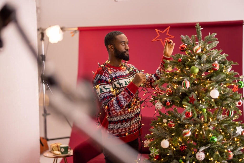 Interior Stylist, Maxine Brady, shares behind the scenes on Snug Sofa Christmas TV advert for the launch of their new Mulled Wine sofa