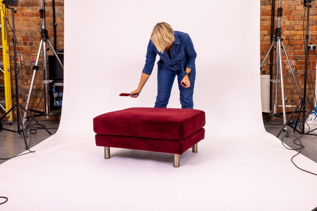 Interior Stylist, Maxine Brady, shares behind the scenes on Snug Sofa Christmas TV advert for the launch of their new Mulled Wine sofa