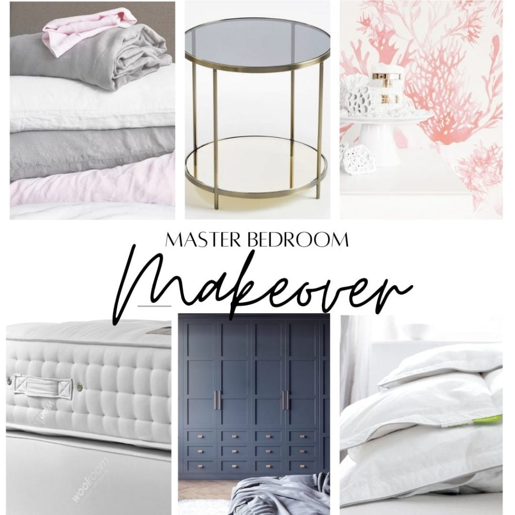 Be the first to see the plans for my bedroom makeover- (hint it has a coral wallpaper!) Pink and gold bedroom mood board