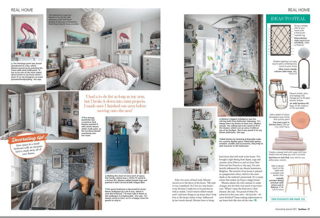 Take a home tour around interior stylist Maxine Brady's colourful Brighton home in the August issue of Your Home magazine.