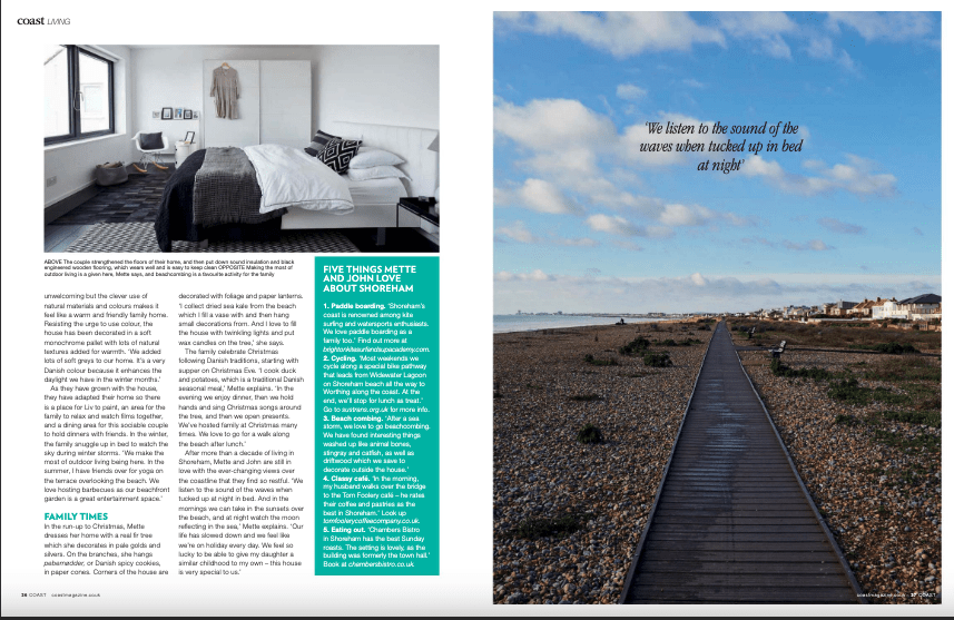 Showcasing my latest work as contributing interior stylist for Coast magazine says Maxine Brady