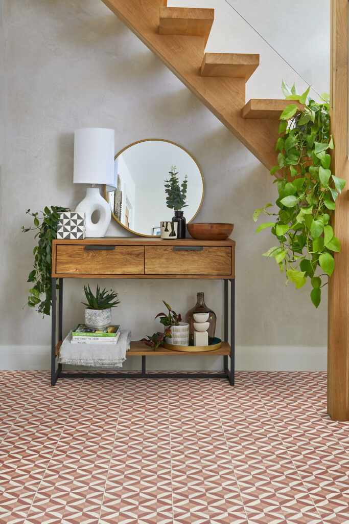 Interior styling and art direction for Lifestyle floors with patterned floors, tiled floors, carpet bedrooms. dark green walls, natural interiors, home decor ideas, interior design and lots of home decor inspo.