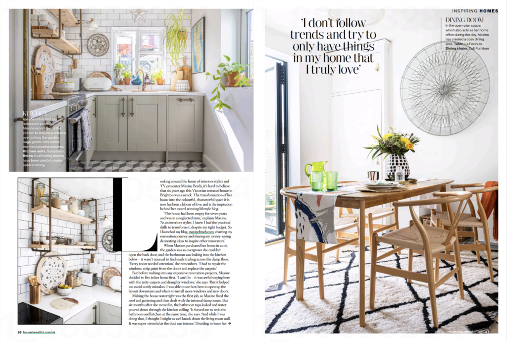 Step inside the home of top UK interior stylist Maxine Brady with House Beautiful magazine. 