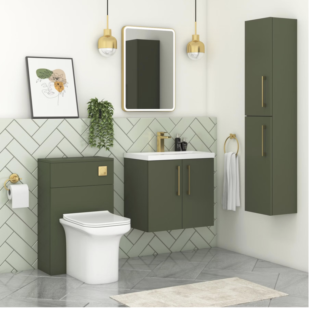 Choosing the right bathroom furniture can be tricky because what works for one bathroom design might not suit another. Follow my 6 expert steps, and you'll turn your bathroom from disorganised to sleek in no time.

green bathroom