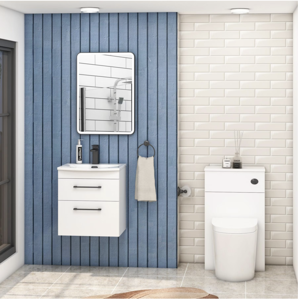 Choosing the right bathroom furniture can be tricky because what works for one bathroom design might not suit another. Follow my 6 expert steps, and you'll turn your bathroom from disorganised to sleek in no time.
blue bathroom