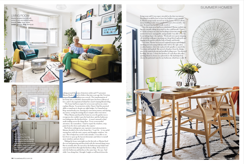 Step inside the home of interior stylist, designer and creative director Maxine Brady as she opens the doors to her beautiful Brighton home in the heart of Sussex to House Beautiful Magazine.