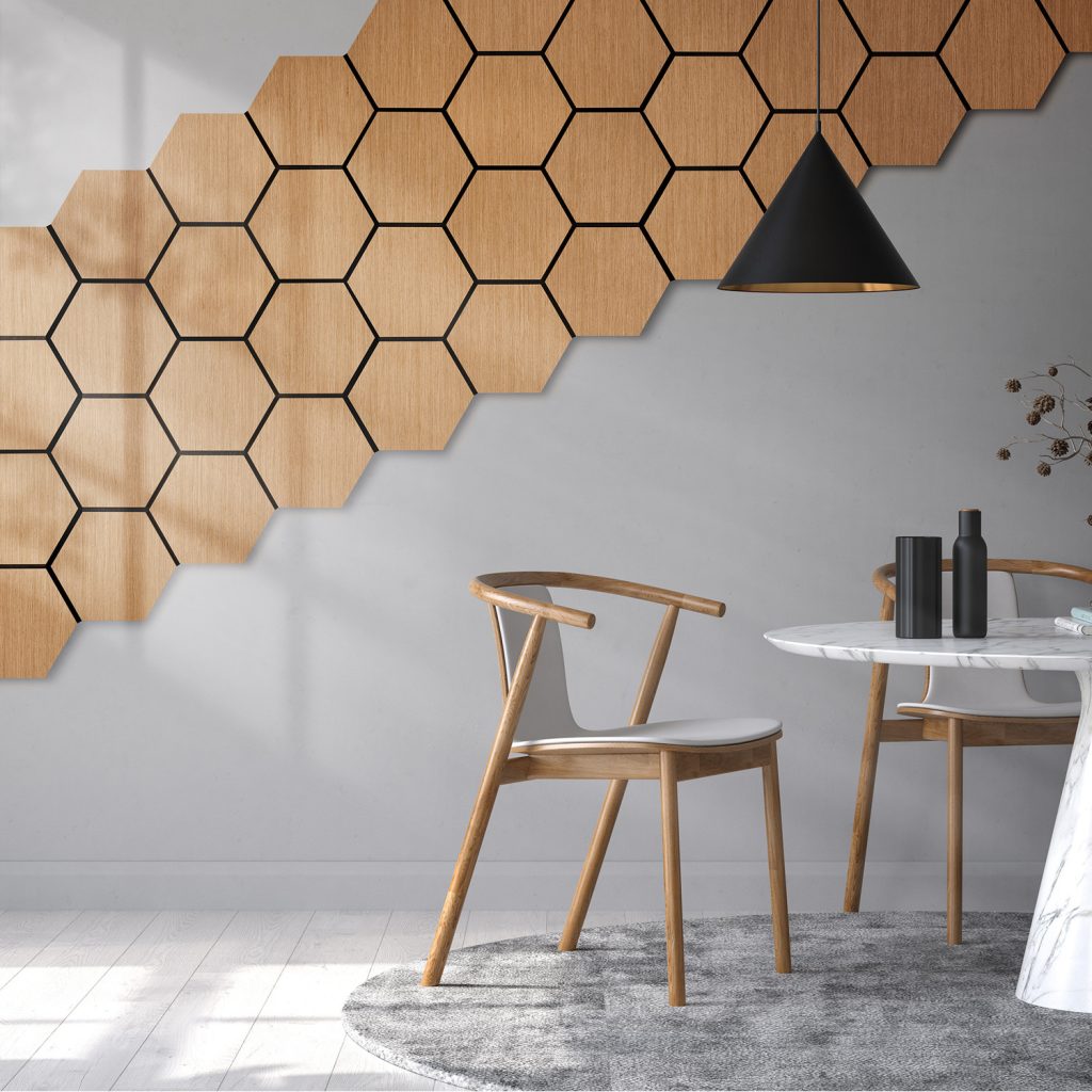 Learn how to style hexagon wall panels with expert tips on layout, materials and acoustic benefits. A modern guide to wooden wall panels for any room by interior stylist Maxine Brady