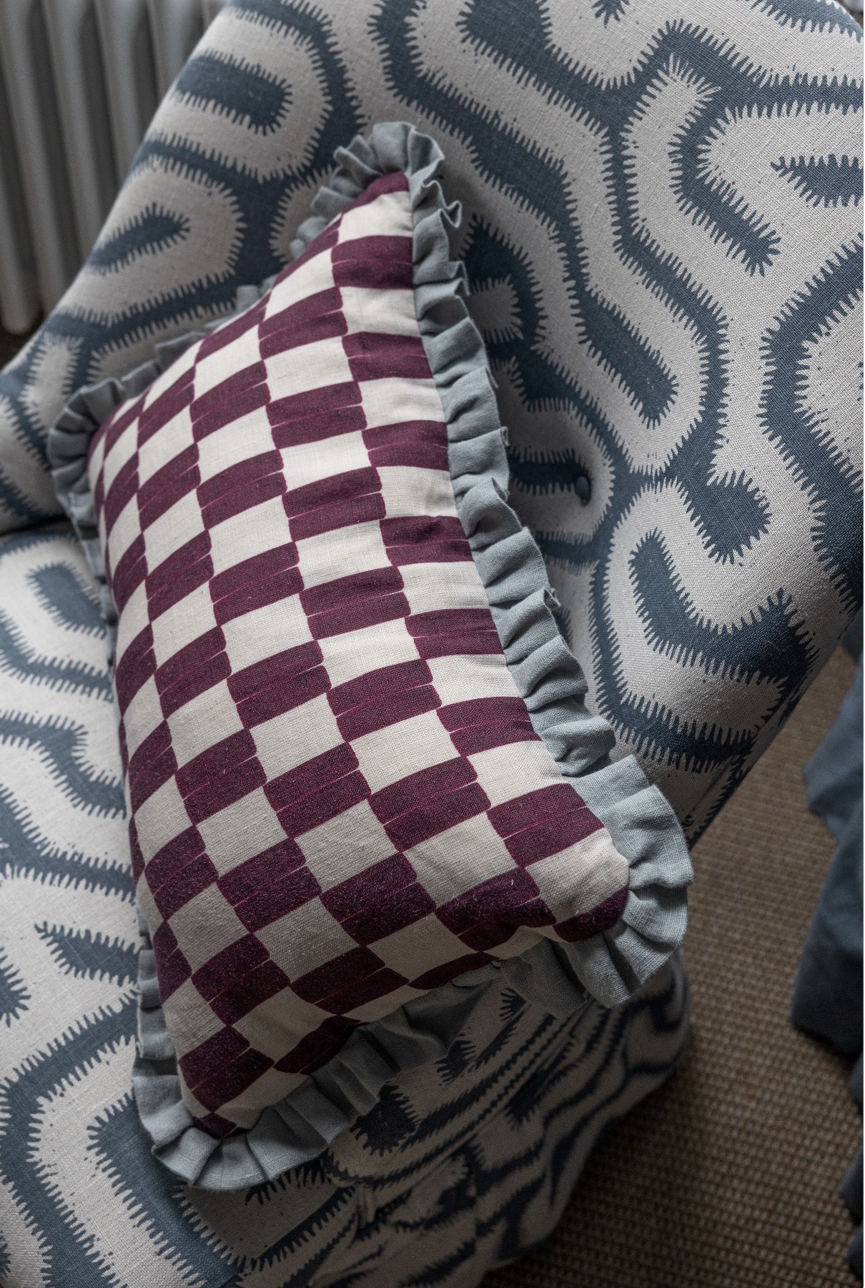 Behind the scenes of interior designer photoshoot styling with Maxine Brady, shooting two South London projects for Kat Wightman for Ideal Home magazine, portfolio and social media.